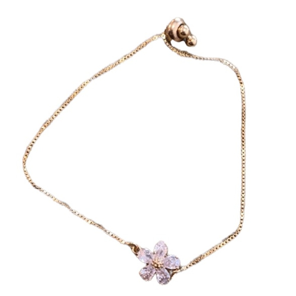 Brand new gold flower crystal bracelet